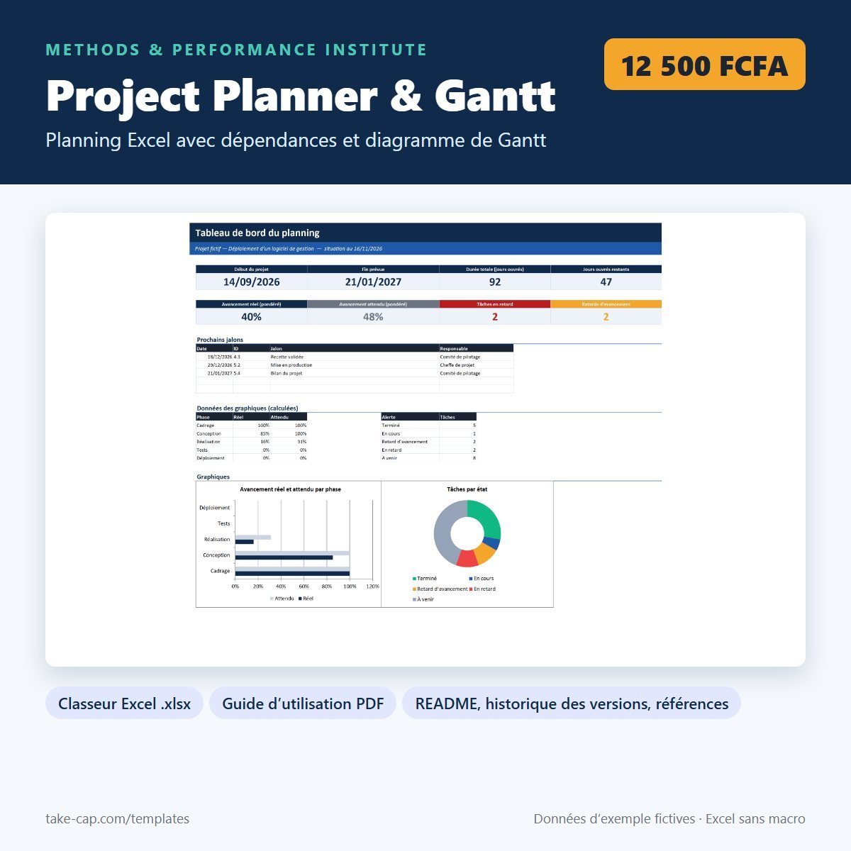 Project Planner & Gantt — aperçu du produit